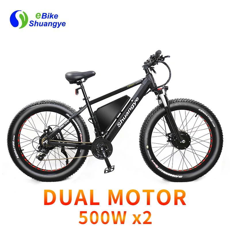 Новый 48V 500W Двойной Мотор аккумулятор fat tire пляжный Снежный Электрический