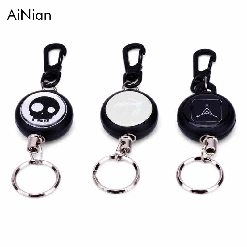 AiNian Tad Steel Rope Burglar Tool Belt Money Retractable Key Recoil Ring Pull Chain Clip Keychain Chaveiros | Украшения и