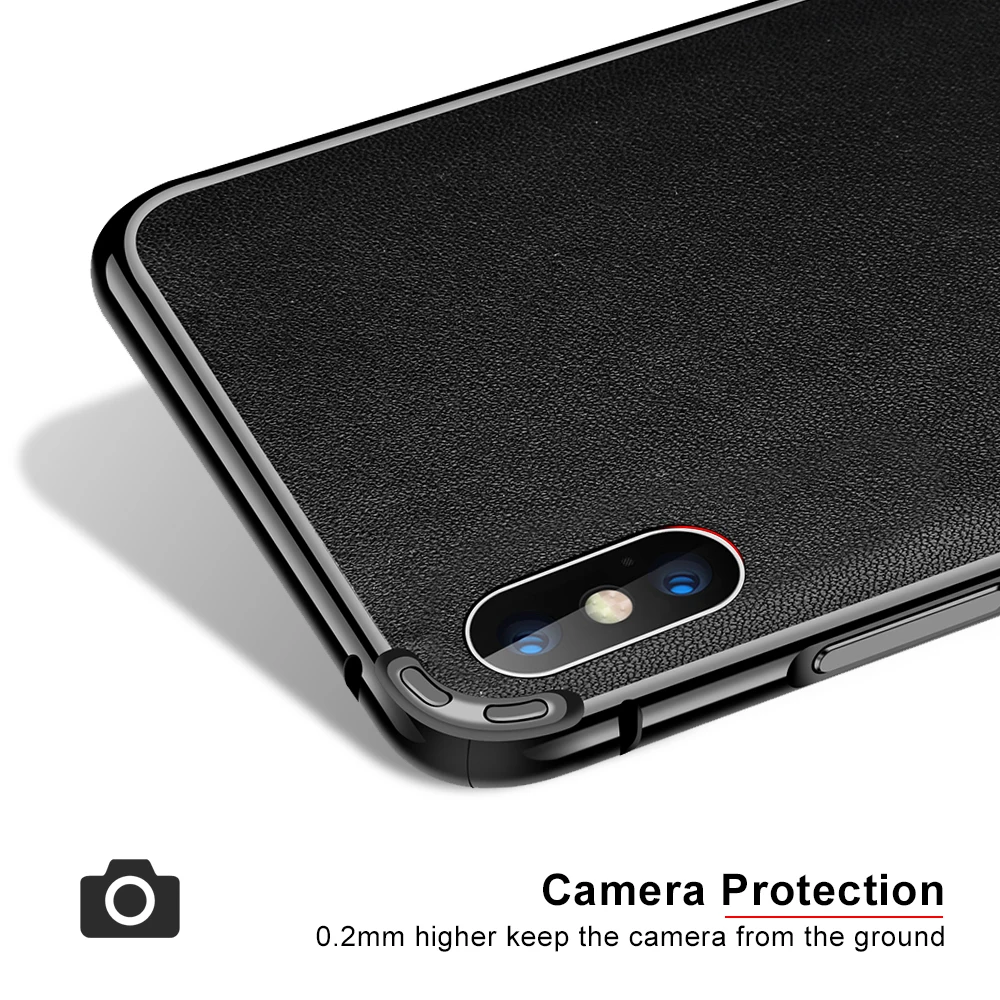 Ascromy Роскошный металлический бампер рамка чехол для iPhone XS Max XR X 8 7 6 плюс 7 плюс Премиум воловья кожа задняя пленка протектор
