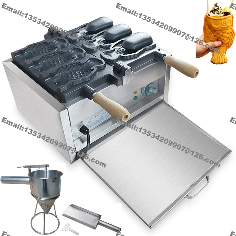 3 шт. глубокий открытый рот японская рыба вафельница мороженого Taiyaki машина