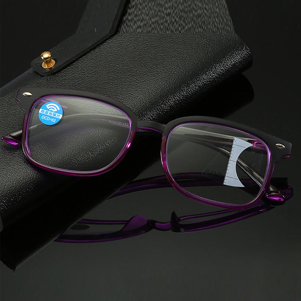 

Retro Look Far and Near Anti-blue Women Progressive Multifocal Reading Glasses +0.75 +1.25 +1.5 +2.00 +1.75 TO +4