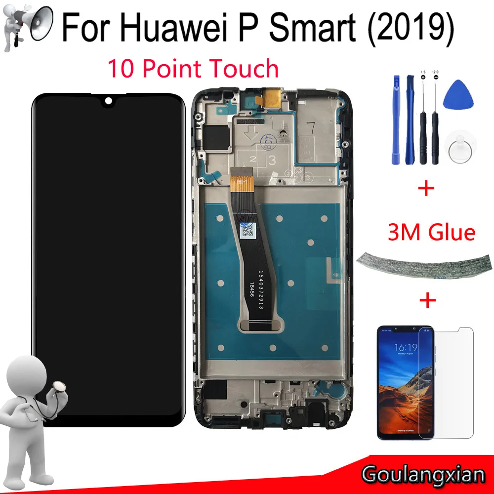 6,2" AAA с рамкой для huawei P Smart ЖК-дисплей кодирующий преобразователь сенсорного экрана в сборе для P smart Запасная часть