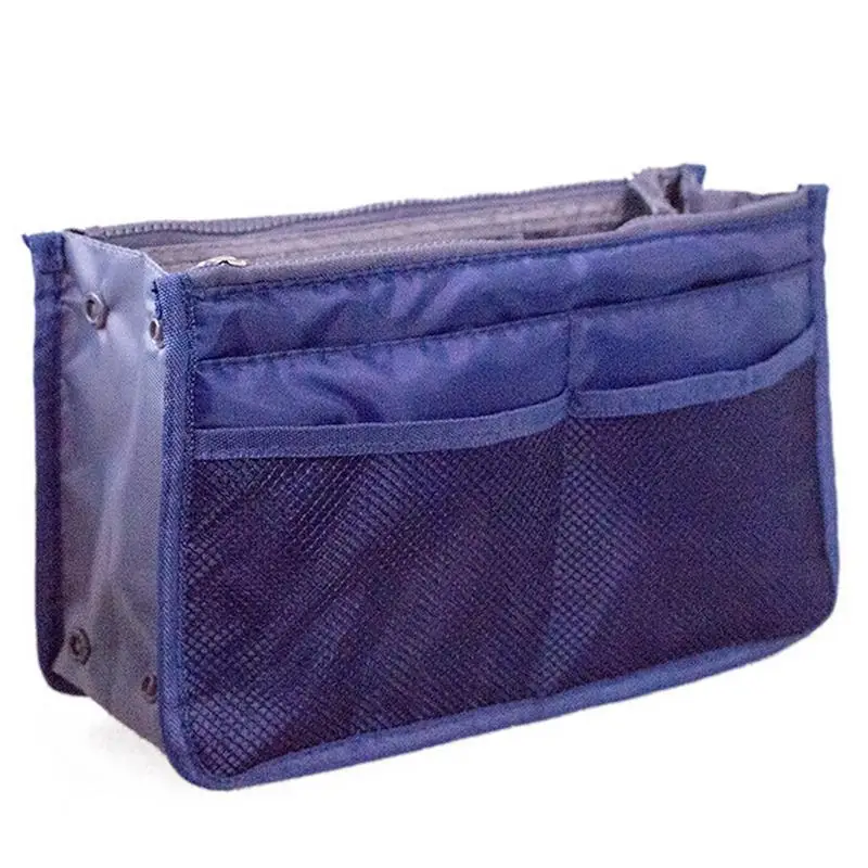 Navy Blue Практичный светильник, многофункциональные сумки для хранения, двойная молния, шелковые хлопковые сумки, посылка, косметичка, домашняя дорожная сумка для хранения - Цвет: Navy Blue