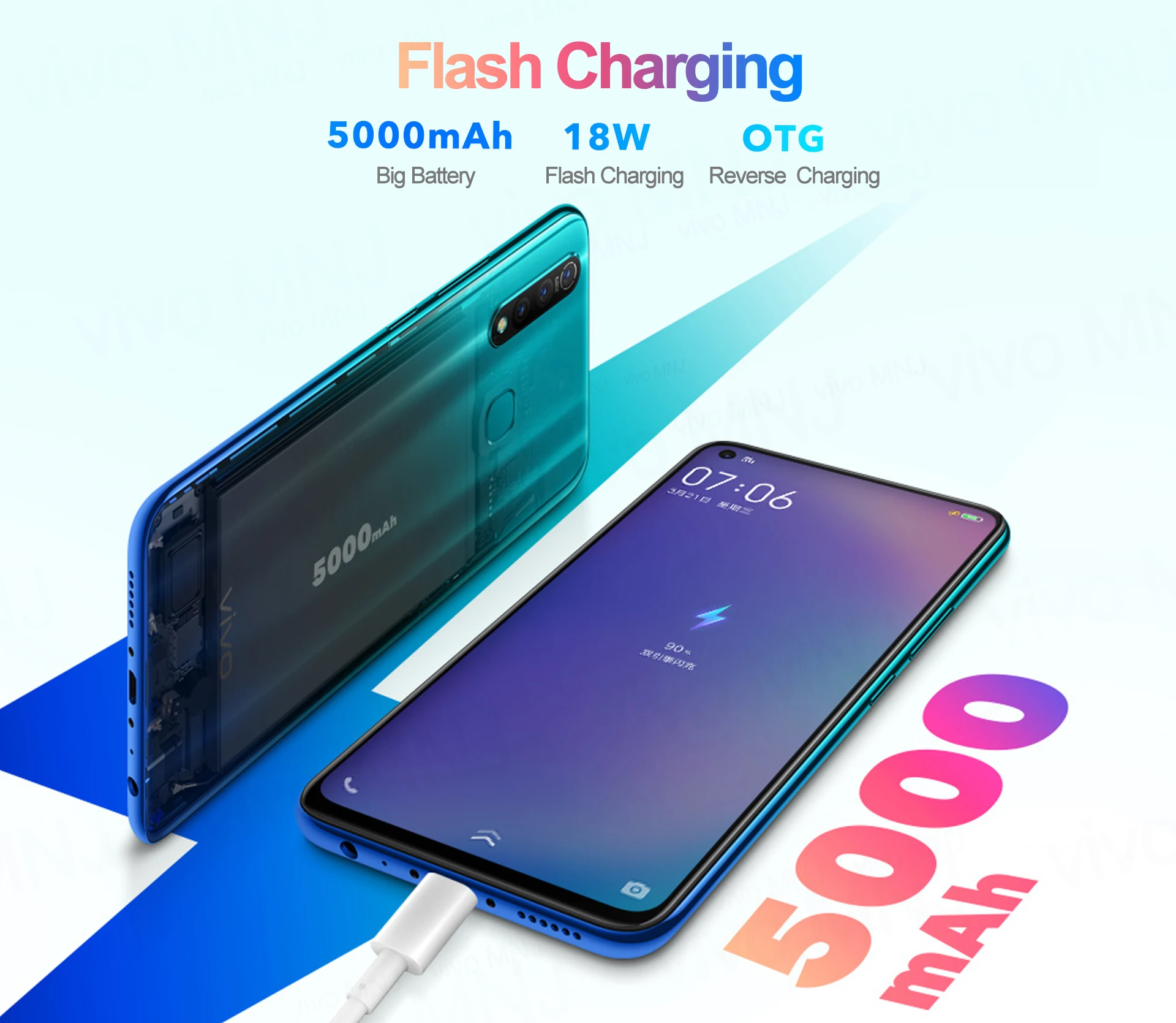vivo Z5x мобильный телефон 6,5" экран 8G 128G Snapdragon710 16MP камера 5000 мАч батарея 18 Вт зарядка сотовый смартфон