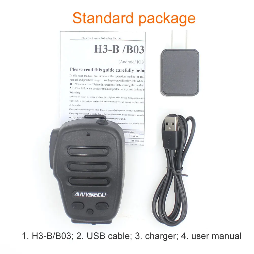 Беспроводной микрофон Anysecu B03 для POC радиостанций F25 F22 A18 A17 7S + T320 4G W2PLUS 3G сеть радио
