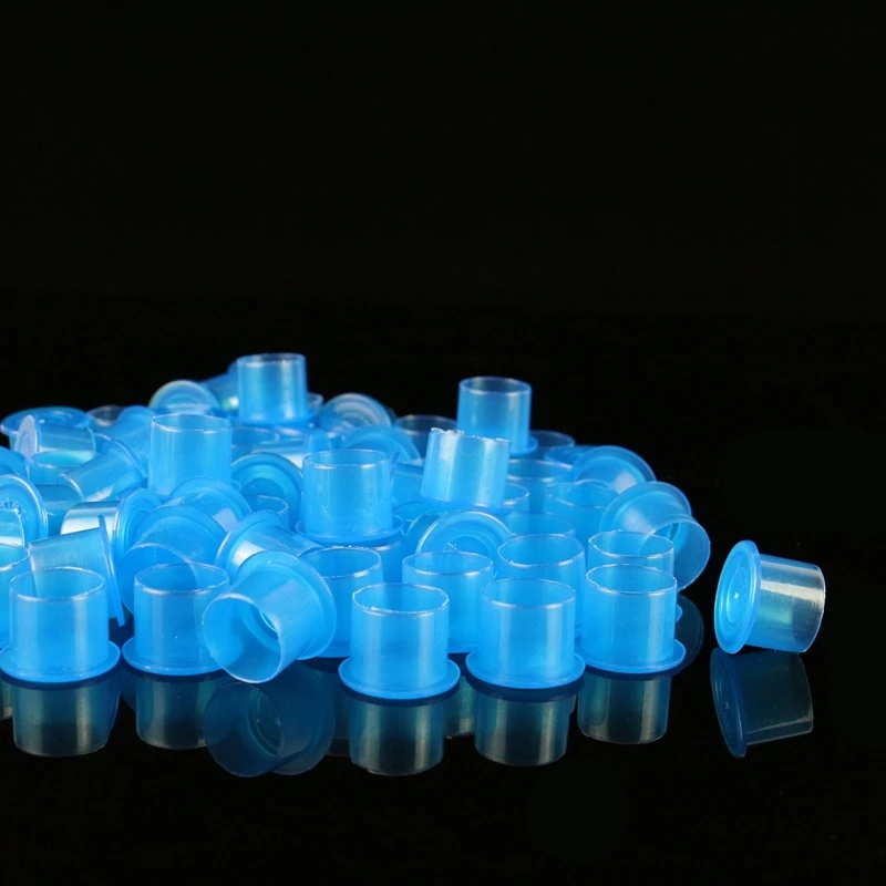 11mm tattoo inkcups Caps 1000pcs Plastic Tattoo Pigment Ink Cup Self-standing Large Size blue Supply Free Shipping | Красота и