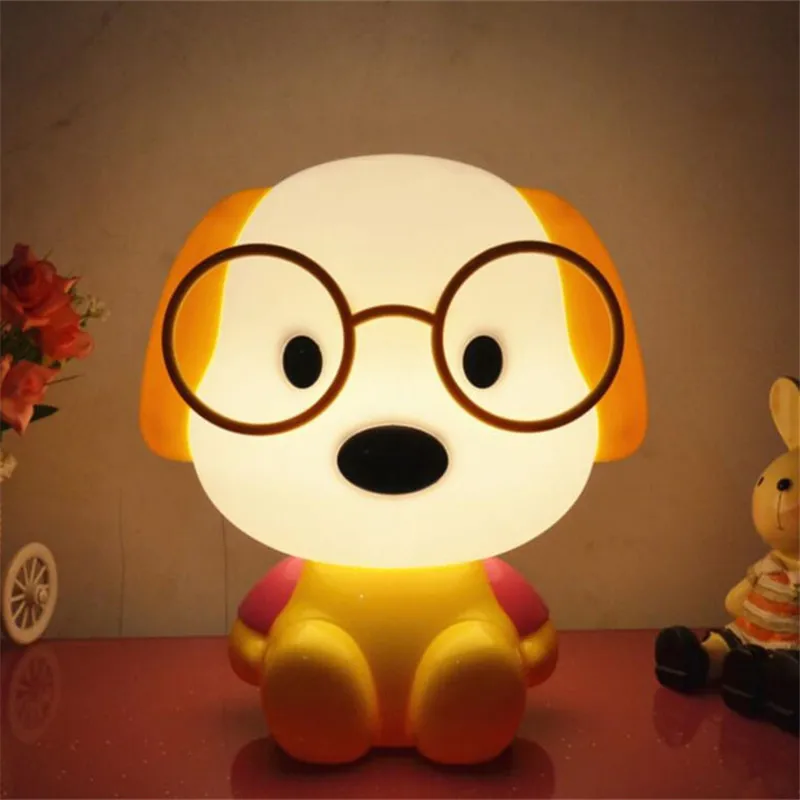 Светодиодный ночной Светильник s милая мультяшная собака пиво Кролик Настольная