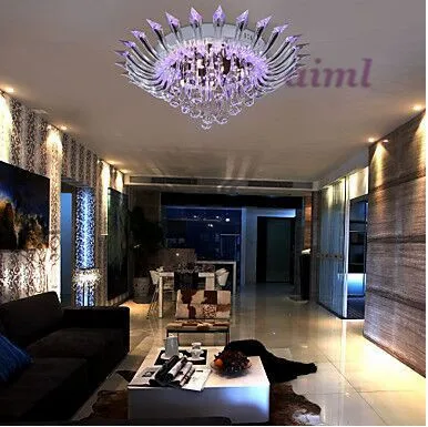 Светодиодный ная лампа k9 Crystal Flush Mount с пультом дистанционного управления G4 Bulb 85-240v