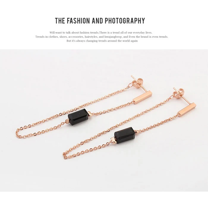 MALANDA Brand Long Piercing Tassel Earrings For Women With Black Stone New Fashion Dangle Wedding Jewelry Girl Gift | Украшения и