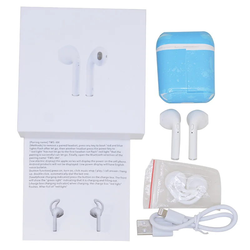 I8X TWS Bluetooth наушники Близнецы беспроводные стерео Спортивная гарнитура для iPhone X