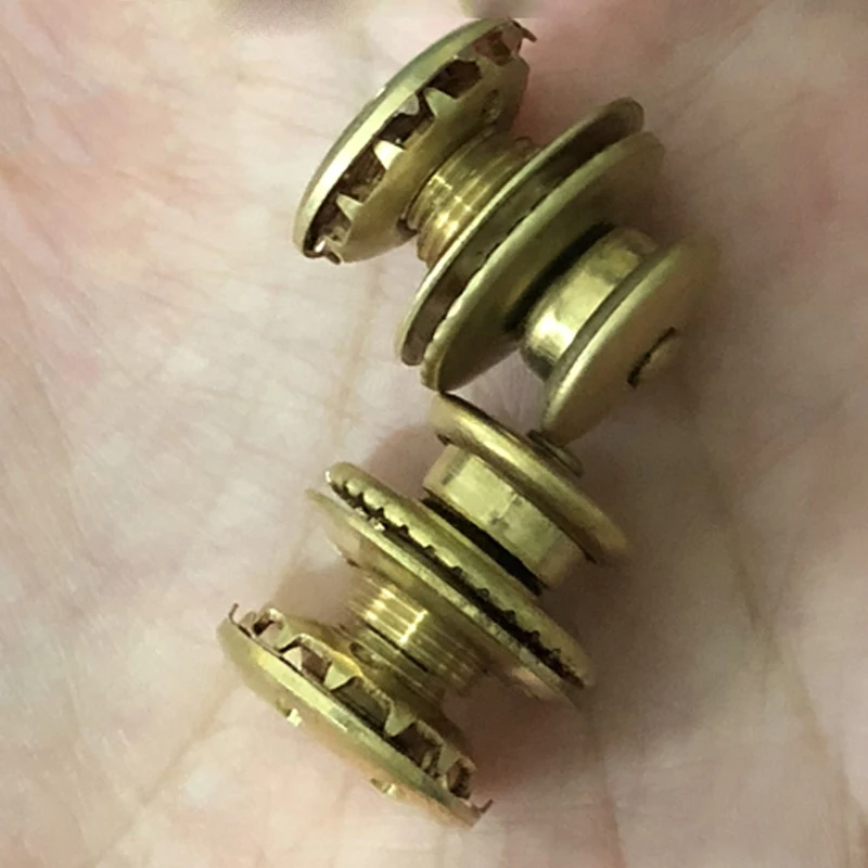 

DIY кожаная сумка для поделок, кошелек из твердой латуни, пряжки с зажимом, декоративная кнопка, 2 компл./лот