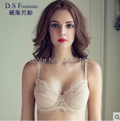 Fashion gauze full transparent bra ultra thin sexy lace temptation small seamless push up underwear women's Bra &amp Brief Sets|underwear