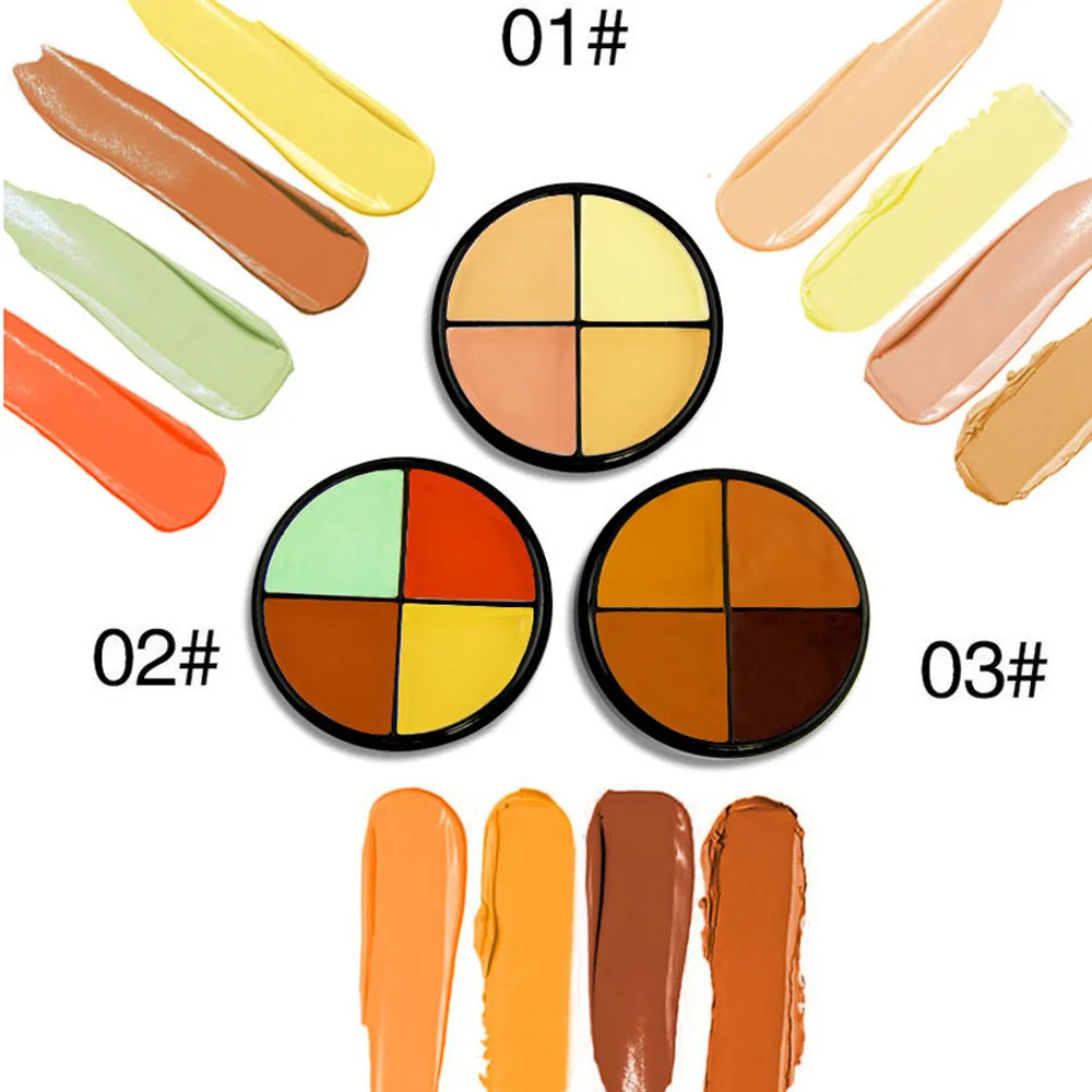 4 цвета основа для макияжа маскирующий макияж лица блестящий Жидкий тональный