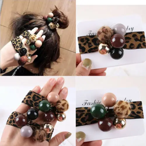 1 шт. Женская эластичная резинка для волос с леопардовым принтом |