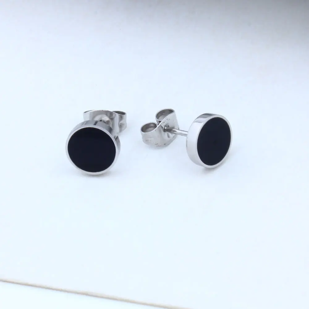 Мужские и женские серьги гвоздики OUFEI черные из нержавеющей стали в Корейском