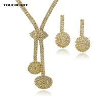 toucheart wedding african beads wedding jewelry sets crystal women gold color statement long necklaces earrrings set150074