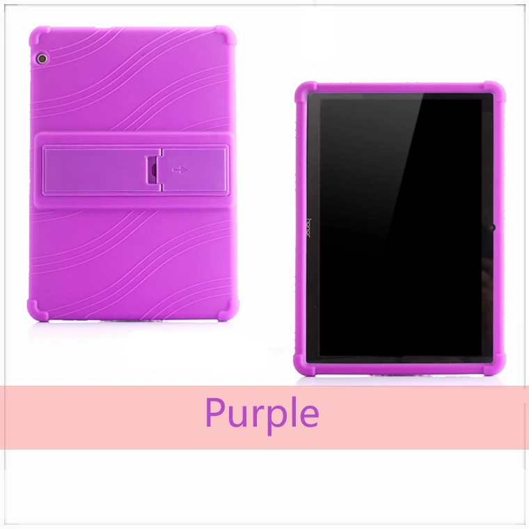 Фиолетовый Силиконовый чехол для телефона, для huawei MediaPad T3 10 AGS-L09 AGS-L03 9,6 дюйма чехлы с подставкой и тонкий и мягкий чехол для задней крышки для honor игровой коврик 2 - Цвет: Фиолетовый