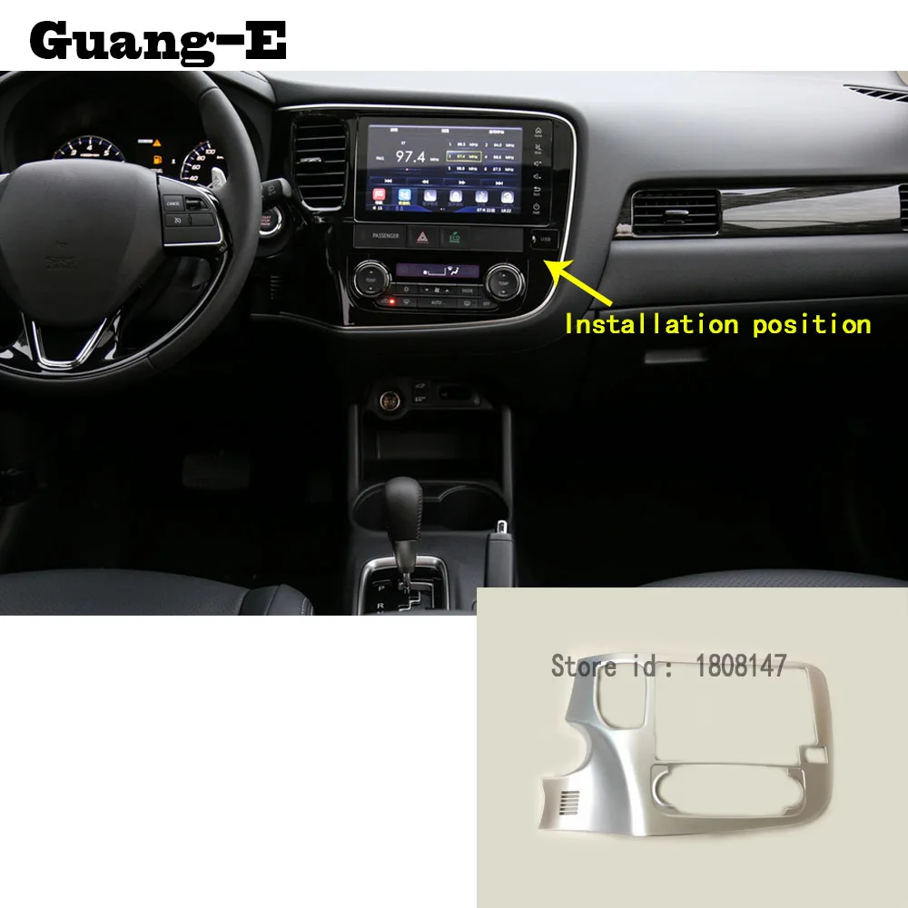 

Car Sticker Navigation Pannel Central Frame ABS Chrome Matte Cover Trim Hoods 1pcs For Mitsubishi Outlander 2016 2017 2018