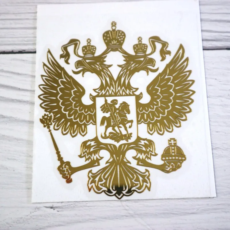 CK2725#34*39мм наклейки на авто 3D Герб России Никель Металл водонепроницаемые наклейки на машину наклейка для авто автонаклейка стикер этикеты наклейки стайлинга автомобилей