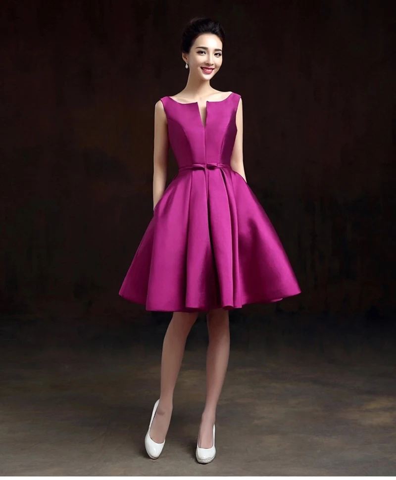 Женское Короткое Платье Для подружки невесты элегантное ТРАПЕЦИЕВИДНОЕ