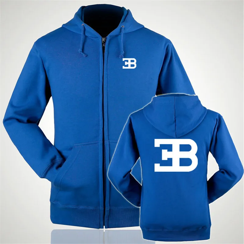 Толстовки с капюшоном на молнии логотипом Bugatti осень и зиму повседневная куртка