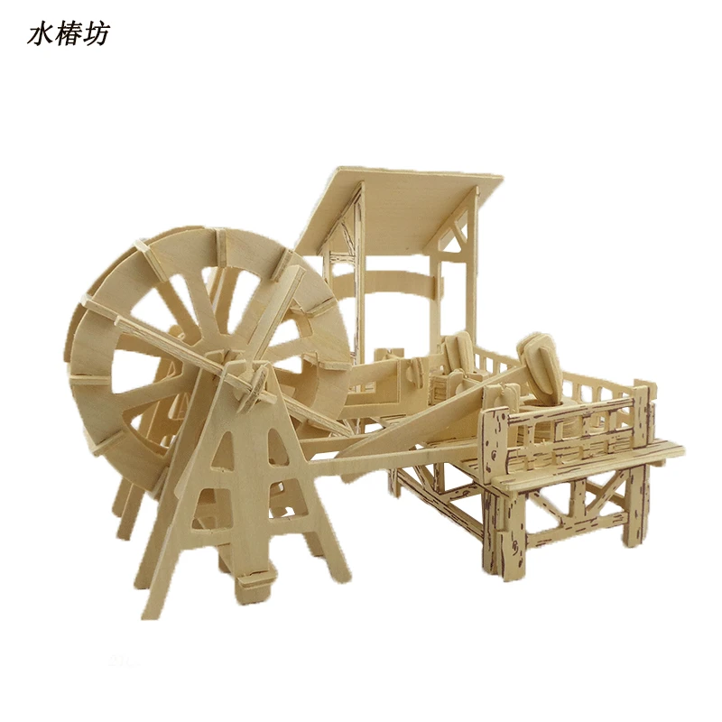 BOHS строительные водяные мельницы Деревянные 3D головоломки здания миниатюрные