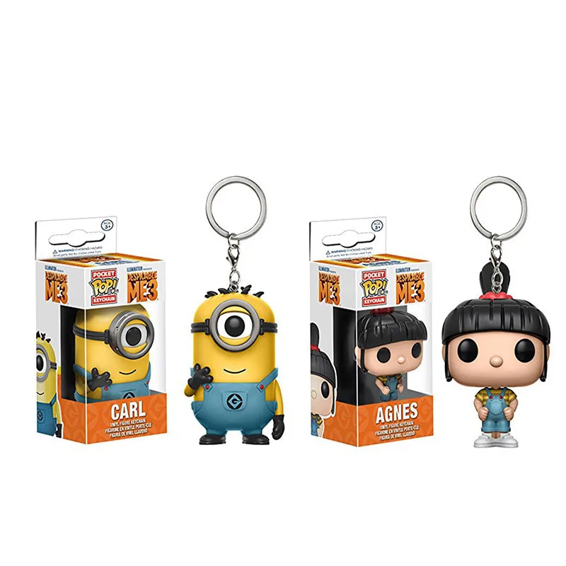 FUNKO POP мультфильм милый Despicable Me3 Миньоны Карл Агнесс брелок игрушка ПВХ фигурка