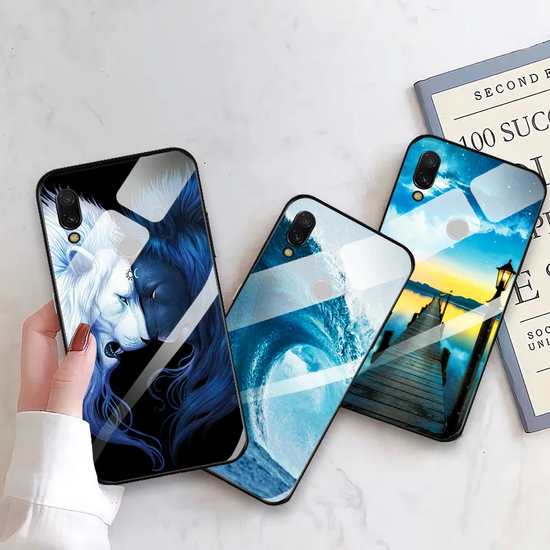 Чехол для телефона из закаленного стекла Xiaomi Redmi Note 7 6 3 &quot задней крышки с мягким