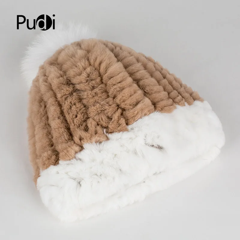 Pudi HF7059 2017 Vogue of new fund ms шапка из кроличьего меха выглядит милым дизайном для волос