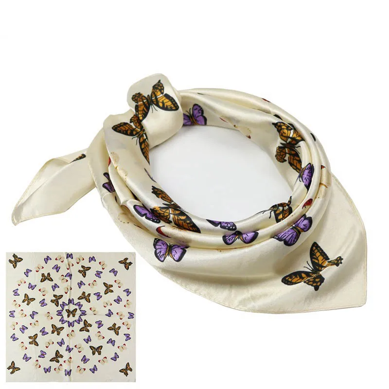 Женский шарф с цифровой печатью винтажный маленький квадратный из