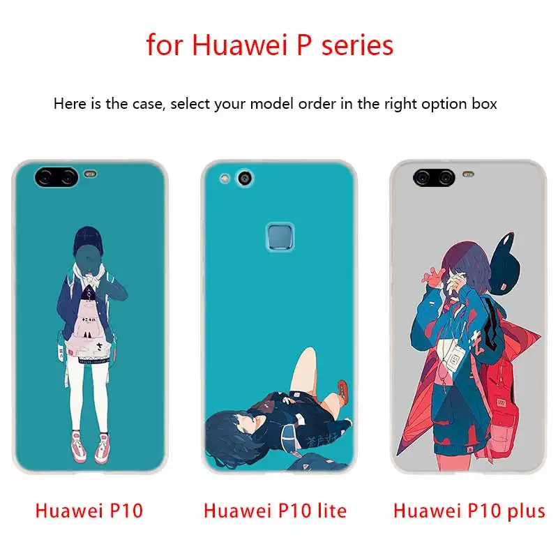 Модный чехол для телефона в японском стиле девушек Huawei P40 P9 P10 P20 P30 Lite чехлы Pro P Smart