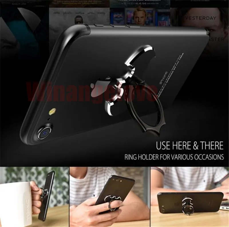 Economici 100pcs NERO Impugnatura Anello Di Supporto 360 Gradi Di Rotazione Del Basamento Per Il Telefono Mobile Tablet Con Il Sacchetto Del Opp
