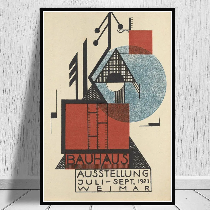0011 Bauhaus Ausstellung 1923 Weimer выставочный плакат, настенная художественная картина, плакаты и принты, холст, живопись для комнаты, домашний декор - Цвет: 0011