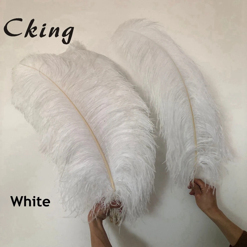 Большие страусиные перья 30 шт. белый Плюмаж 40-75 см 16-30 дюймов ручная работа