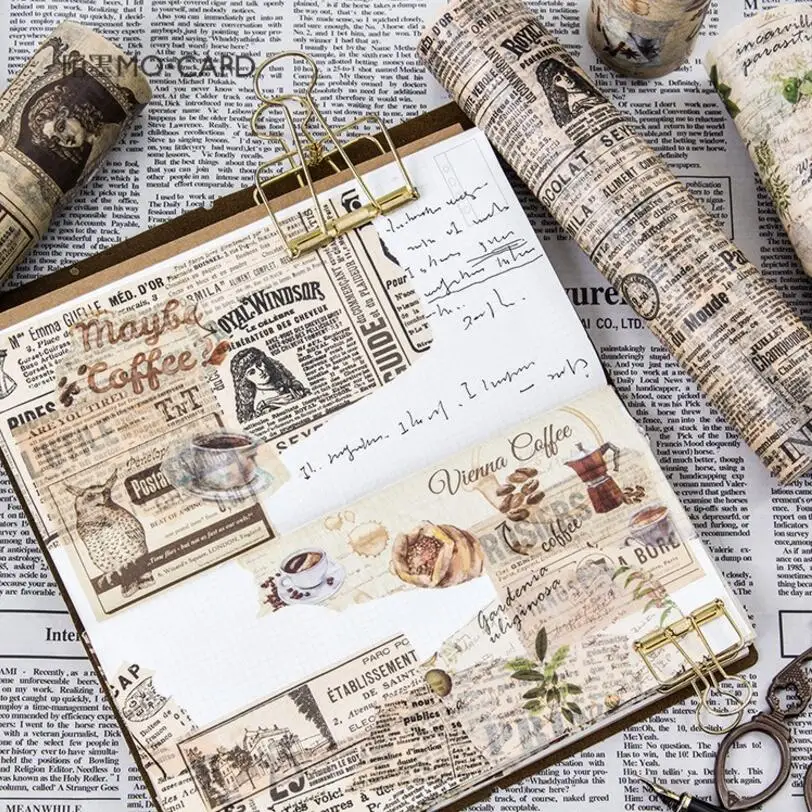 20 см широкая винтажная лента старинная газета/растения/кофе украшение с рисунком