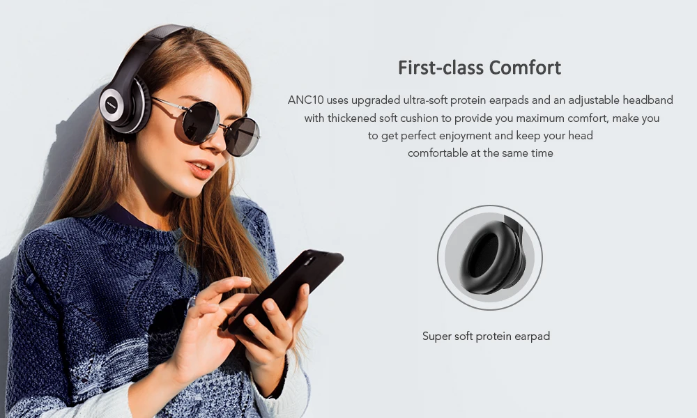 AUSDOM, новинка, ANC10 V5.0, беспроводные Bluetooth наушники, складные, активные, с шумоподавлением, беспроводные наушники, гарнитура с микрофоном для телефона