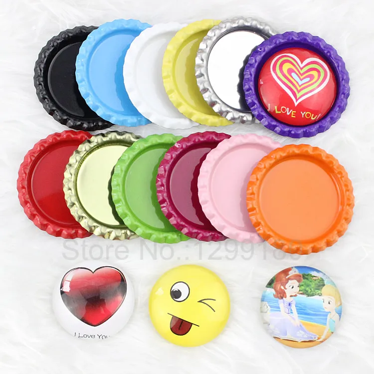 24 шт./лот цветная рамка для камеи/стекла/кабошона Базовая без отверстия 34 мм