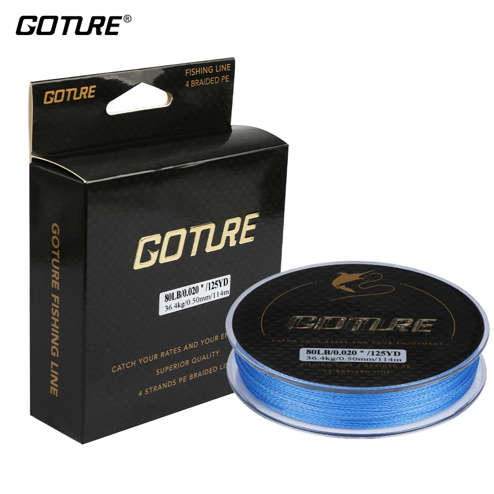 Goture 114 м/125yds PE плетеный Рыбная ловля шнур мультифиламентные линии морской пресной
