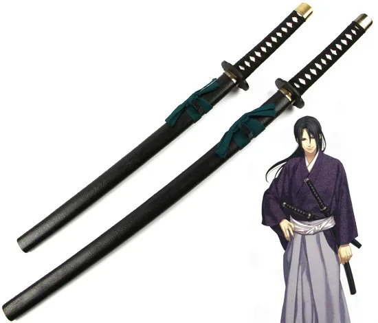 Hakuouki Okita Souji/Сайто Хаджиме/Hijikata Тошизо Опора оружие катана деревянная 100 см 80