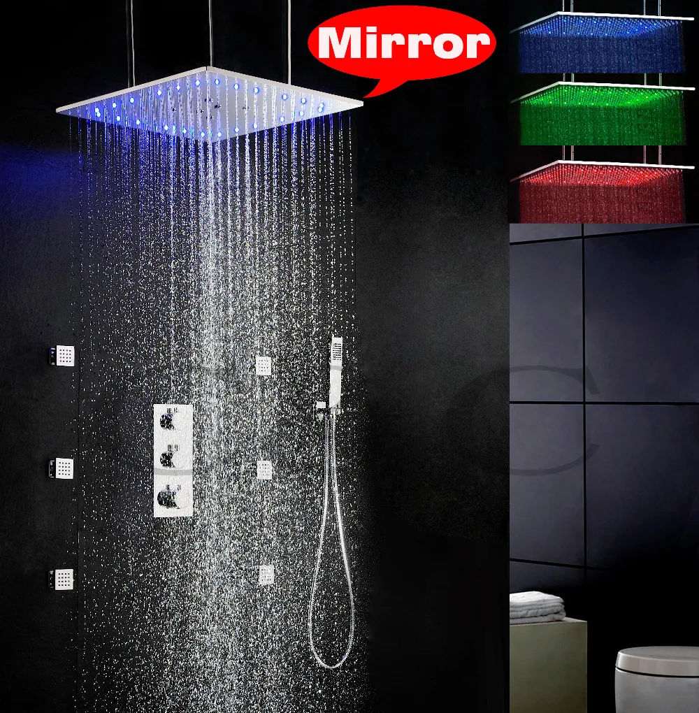 Термостатический смеситель для душа ванной комнаты 3 цвета|led shower faucet|faucet setshower