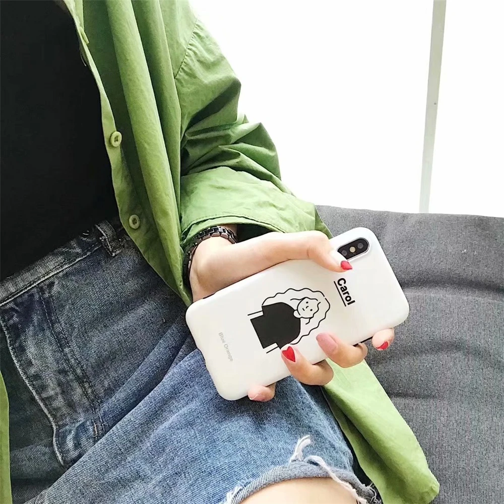 Korea Funny Cartoon Cute little girl Phone Case For iphone X 6S 6 7 8 Plus Soft IMD TPU Shell Cases Coque |