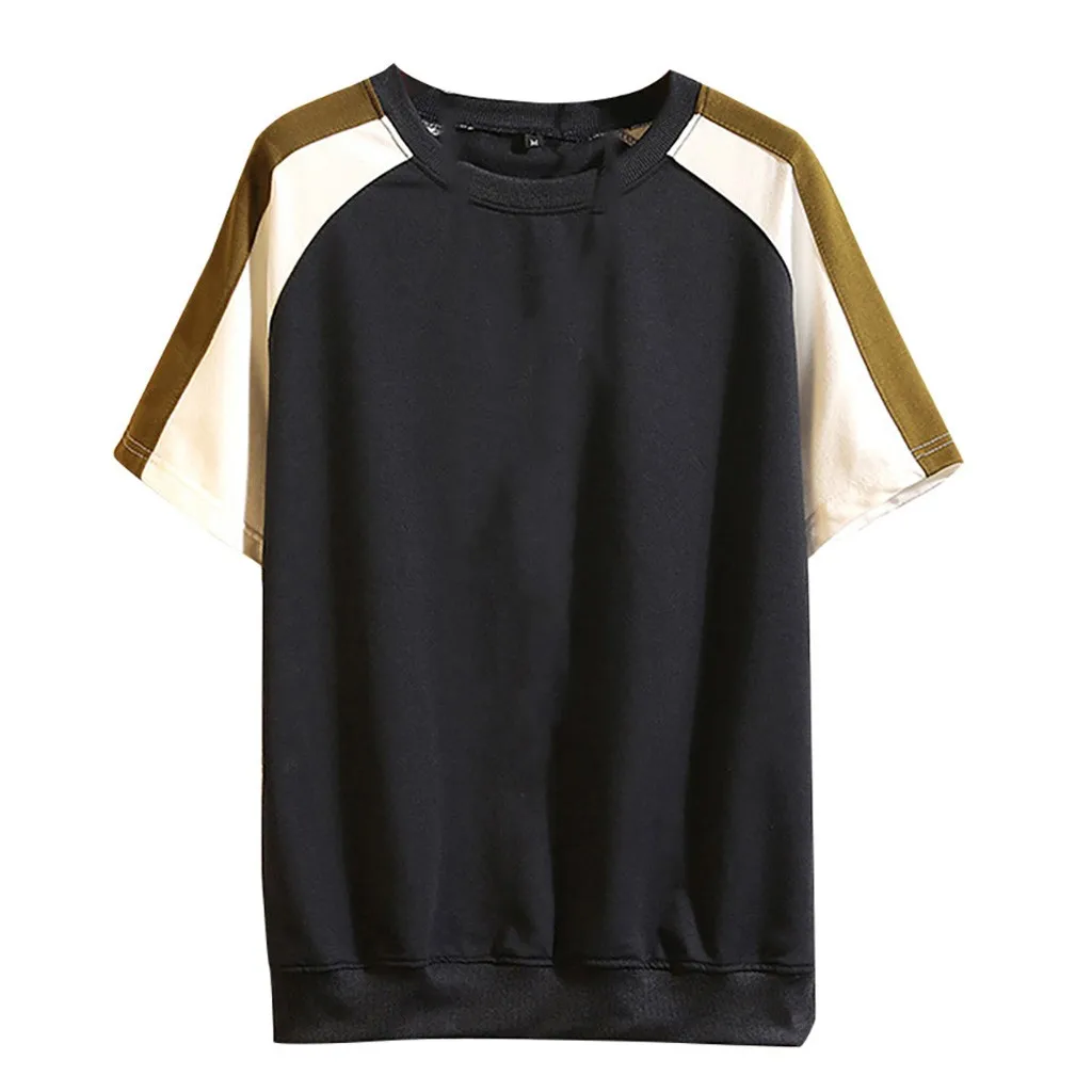 Camisetas hombre Мужская Летняя Повседневная модная Однотонная футболка с круглым