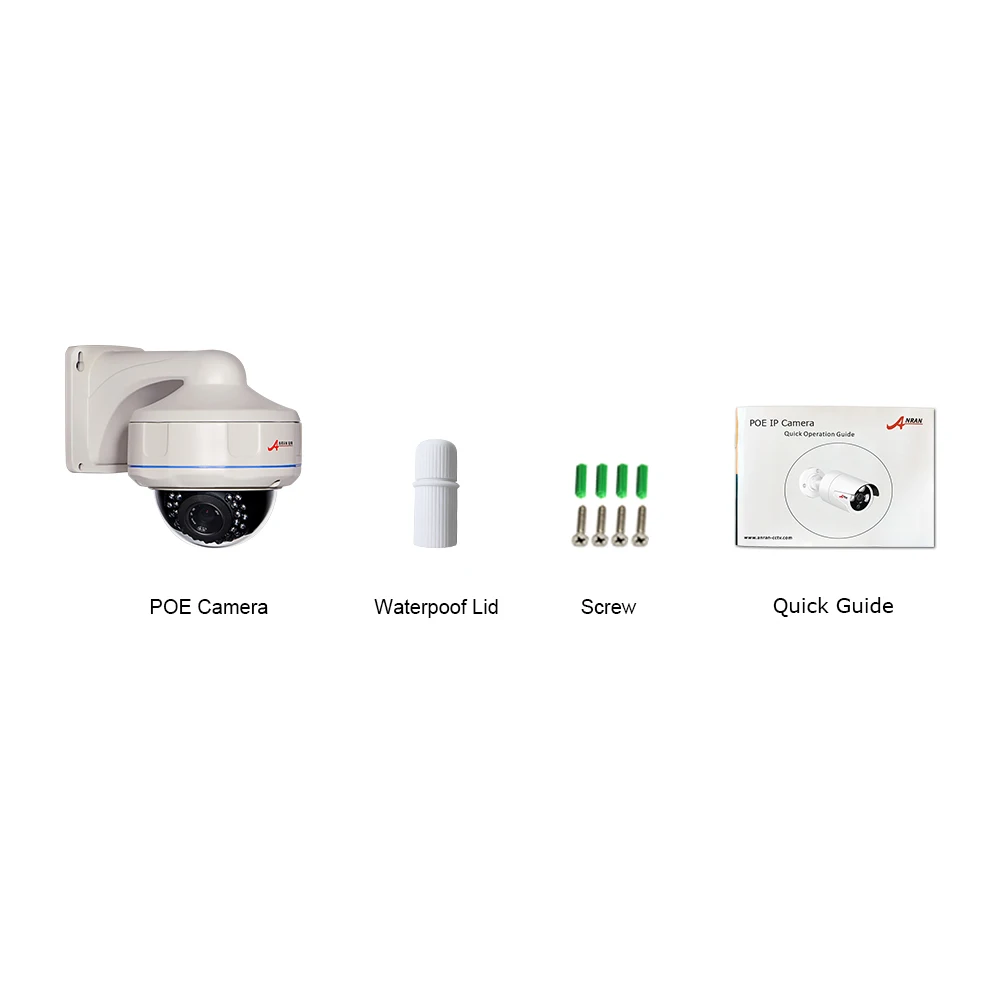 ANRAN HD 2.0MP Dome Camera POE IP CCTV H.264 Indoor Vandalproof Security 1920*1080 Full P2P Onvif | Безопасность и защита