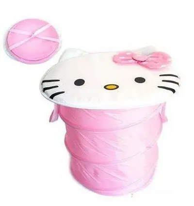 Hello kitteThe collapsible cartoon admission barrel Toy bucket Laundry Hamper Storage basket | Дом и сад