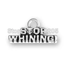 Модные дешевые 50 шт много Старинного Серебра покрытые стоп нытье подвески для