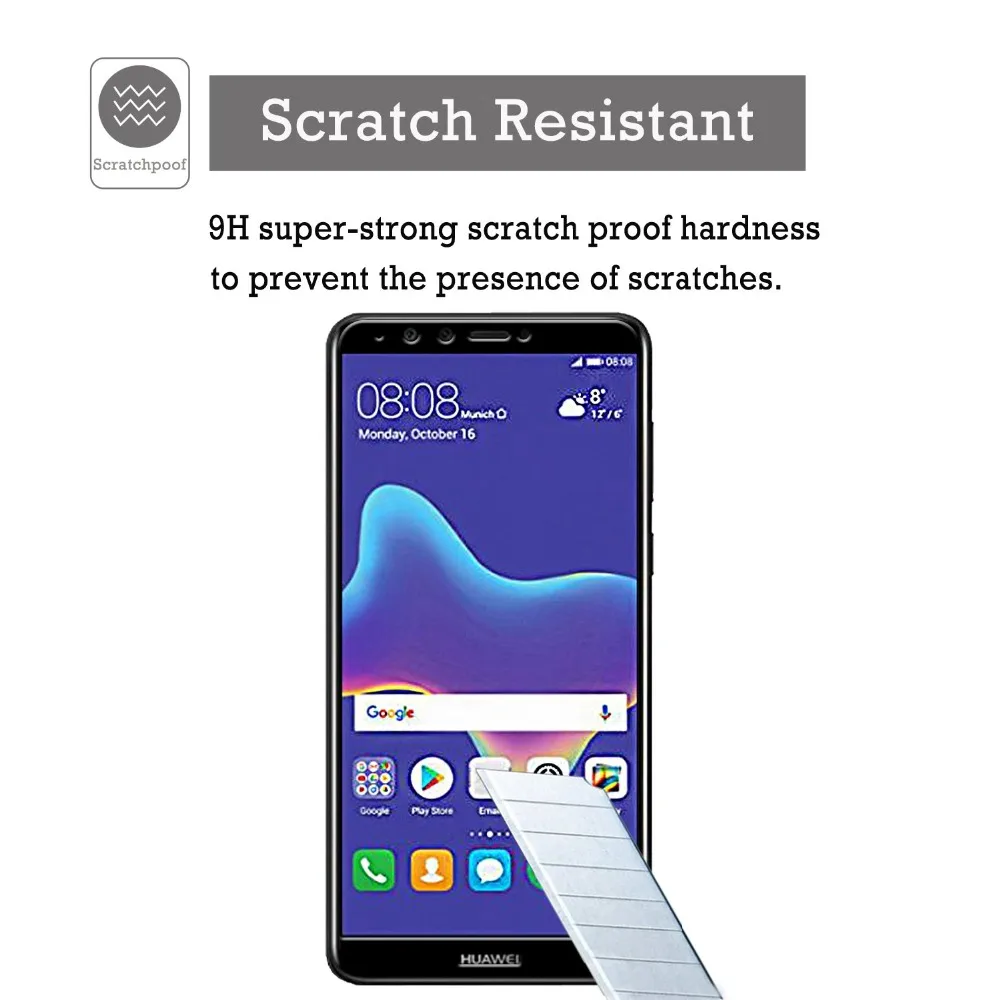 2.5D 9H полное покрытие Защита экрана для HuaWei Y7 Y5 Y9 2018 закаленное стекло Y6 изогнутая