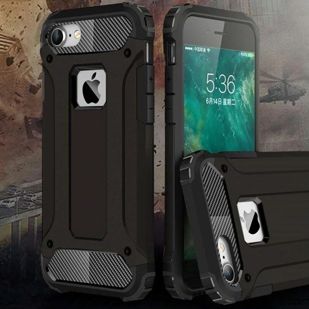 Чехол для iPhone 6 6s 7 8 Plus X Роскошный Жесткий гибридный защитный силиконовый тонкий