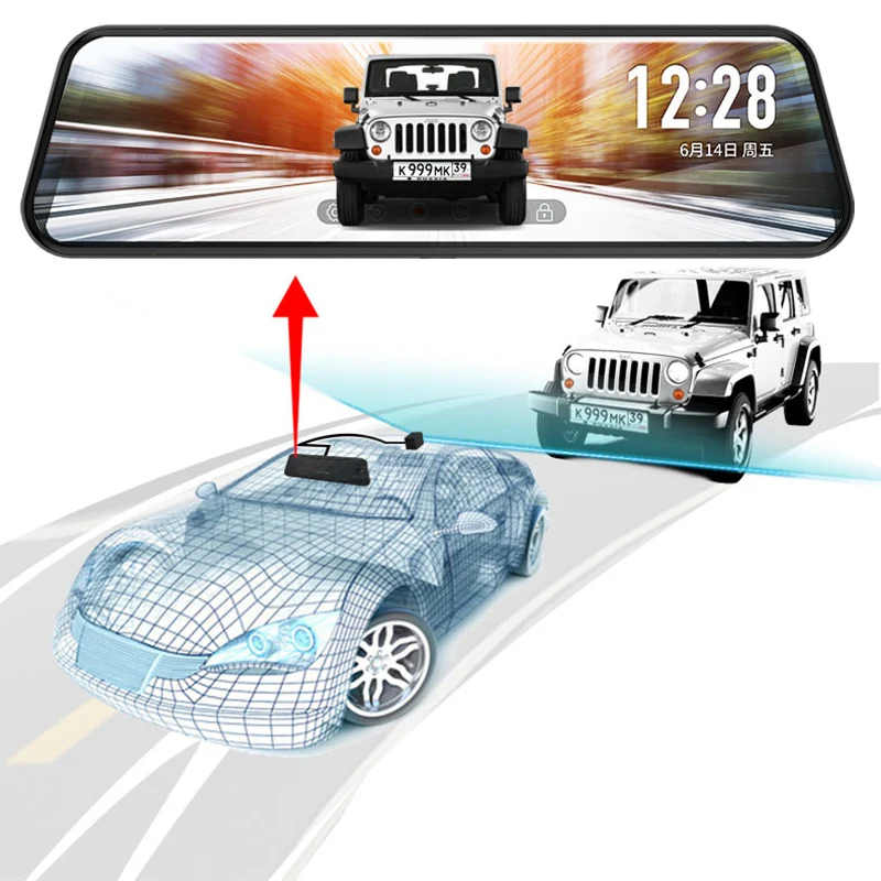 JADO D820s X4 Автомобильный видеорегистратор поток зеркало заднего вида avtoregistrator 10 IPS