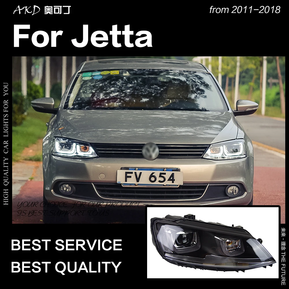 AKD автомобильный Стайлинг Головной фонарь для VW Jetta фары 2011- Jetta Mk6 СВЕТОДИОДНЫЙ Фонарь Ангел глаз Drl Hid биксенон авто аксессуары