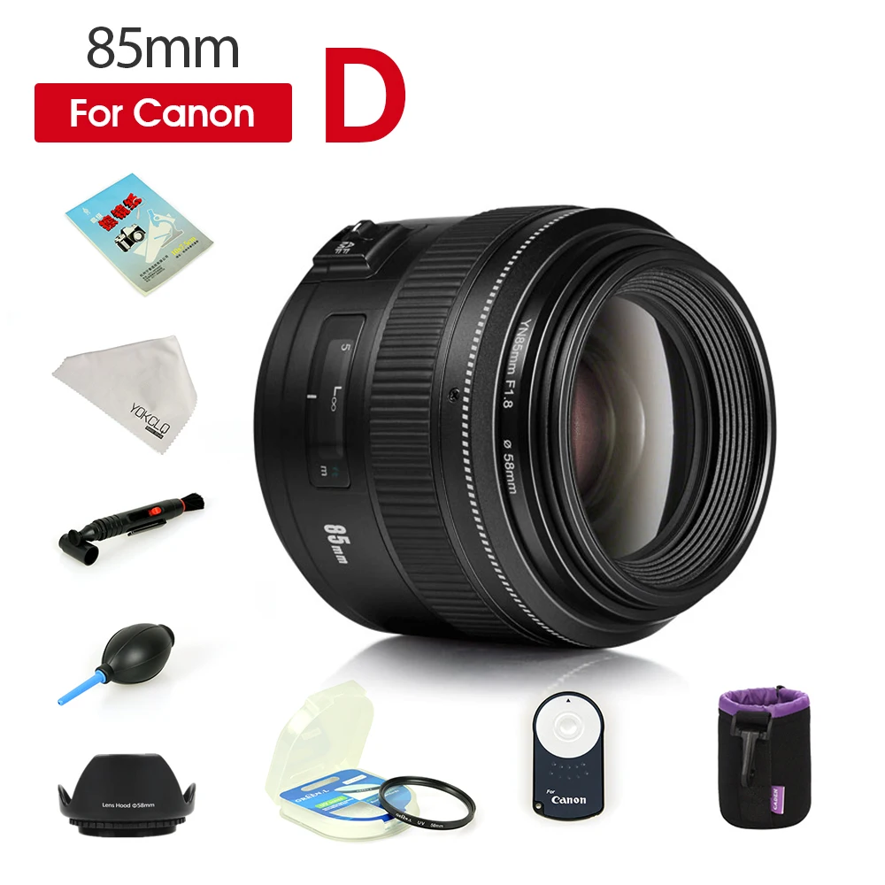 YONGNUO YN85mm F1.8 AF/MF Стандартный Средний телеобъектив 85 мм с фиксированным фокусным
